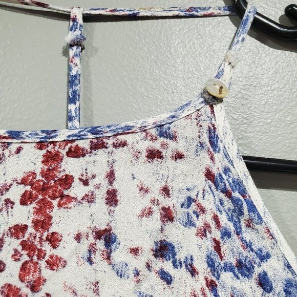 Free People Intimately All Wrapped Up Long Tank Top Blue Red White Open … - Picture 8 of 12